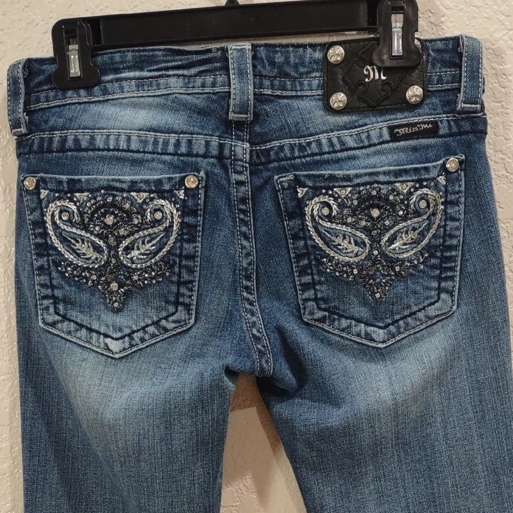 MISS ME BOOT Blue Embellished Jeans - Picture 8 of 17